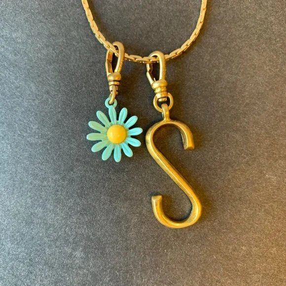 NWT Lulu Frost Plaza Bond Chain Plaza Letter S Charm Daisy Enamel Charm … - Picture 7 of 12